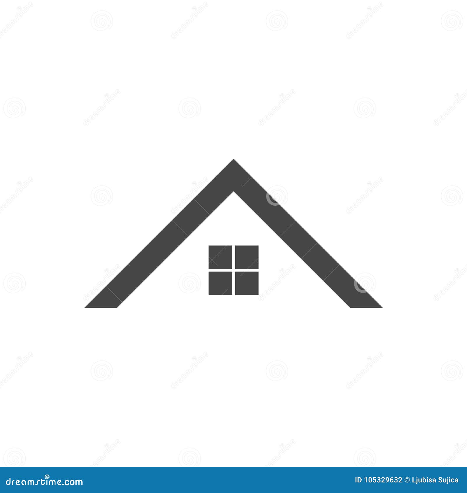 Home roof icon stock vector. Illustration of isolated - 105329632