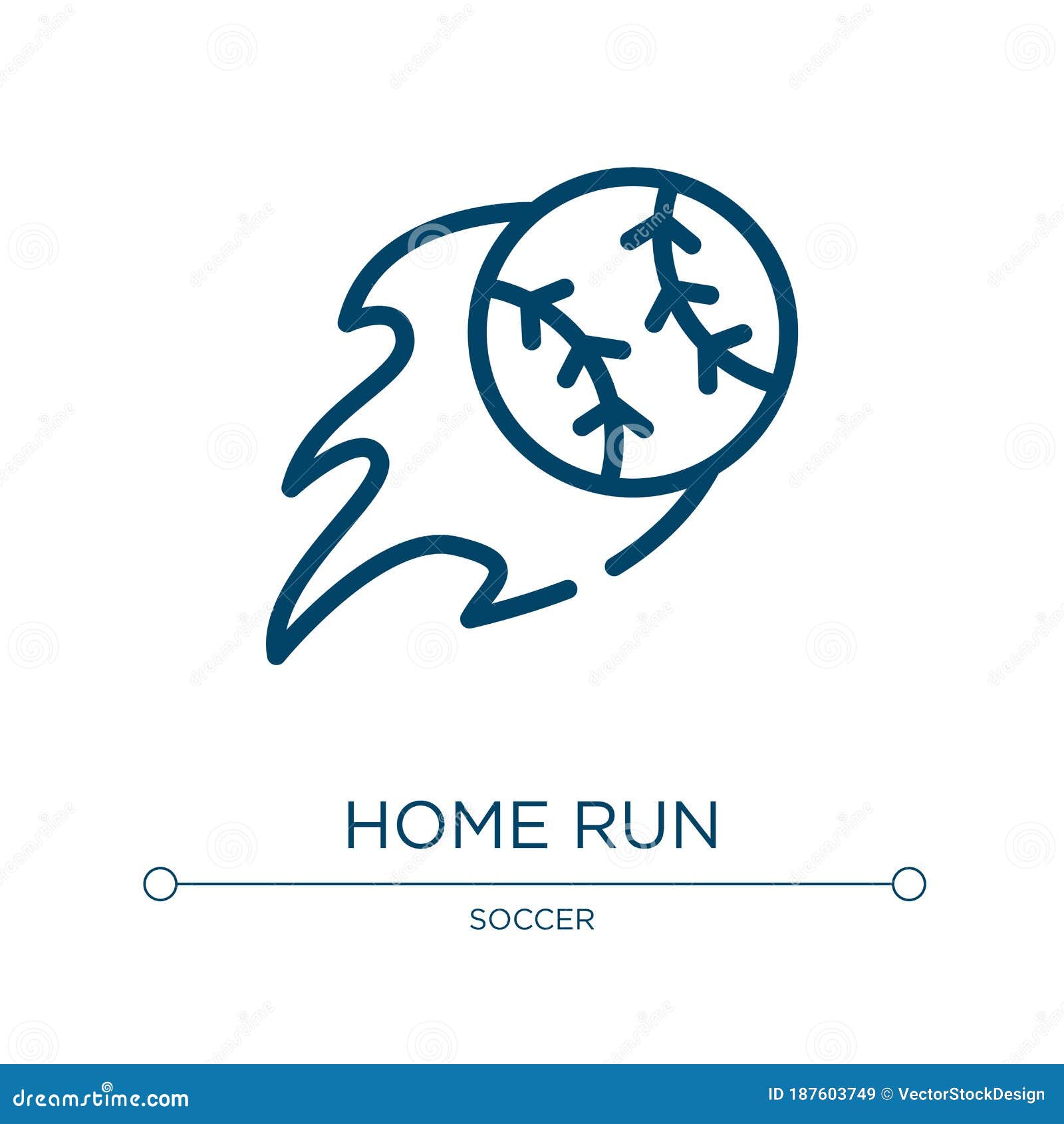 Download Home Run Icon. Linear Vector Illustration From Baseball ...