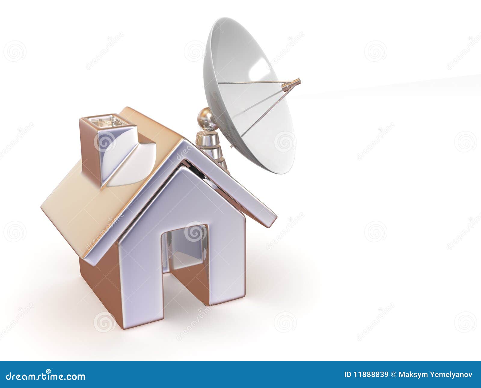 Home with satellite stock illustration. Illustration of broadcasting