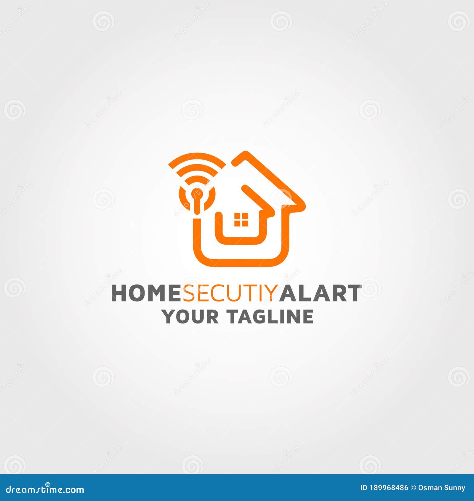 Home Security Alert Alarm Vector Logo Design Template Stock Vector