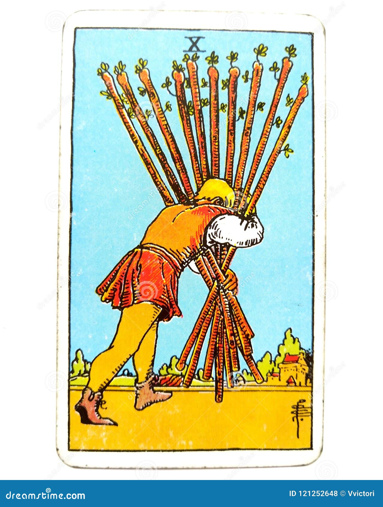 10 Ten of Wands Tarot Card Home-Stretch Nearly There Your Head Down and Keep Going One Final Push Success is almost Yours Illustration - Illustration of achievement, challenges: 121252648