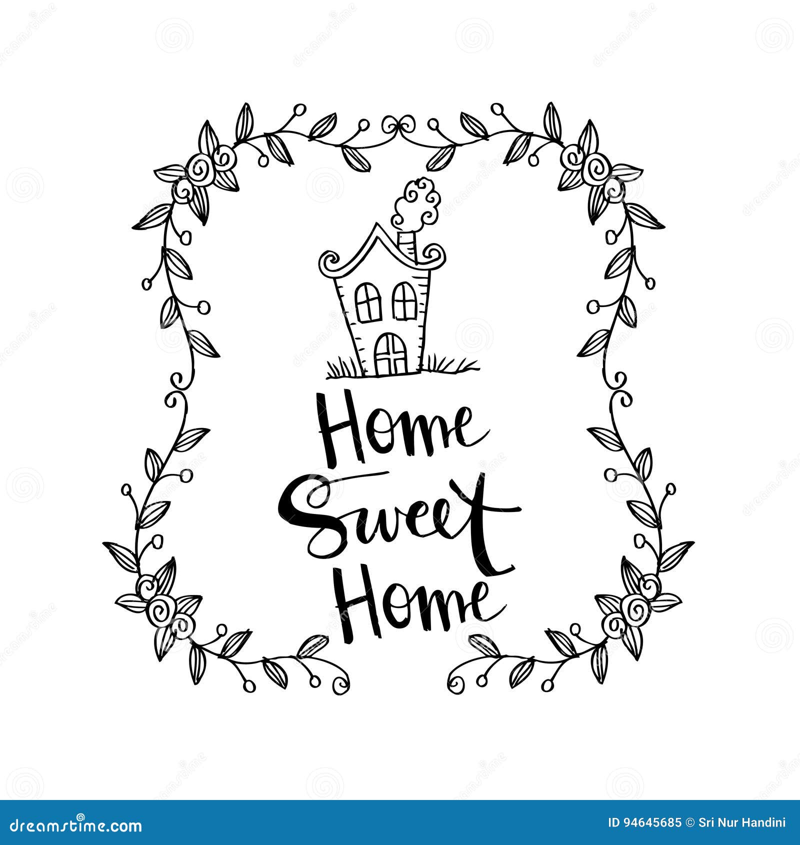 Home sweet home. stock illustration. Illustration of phrase - 94645685