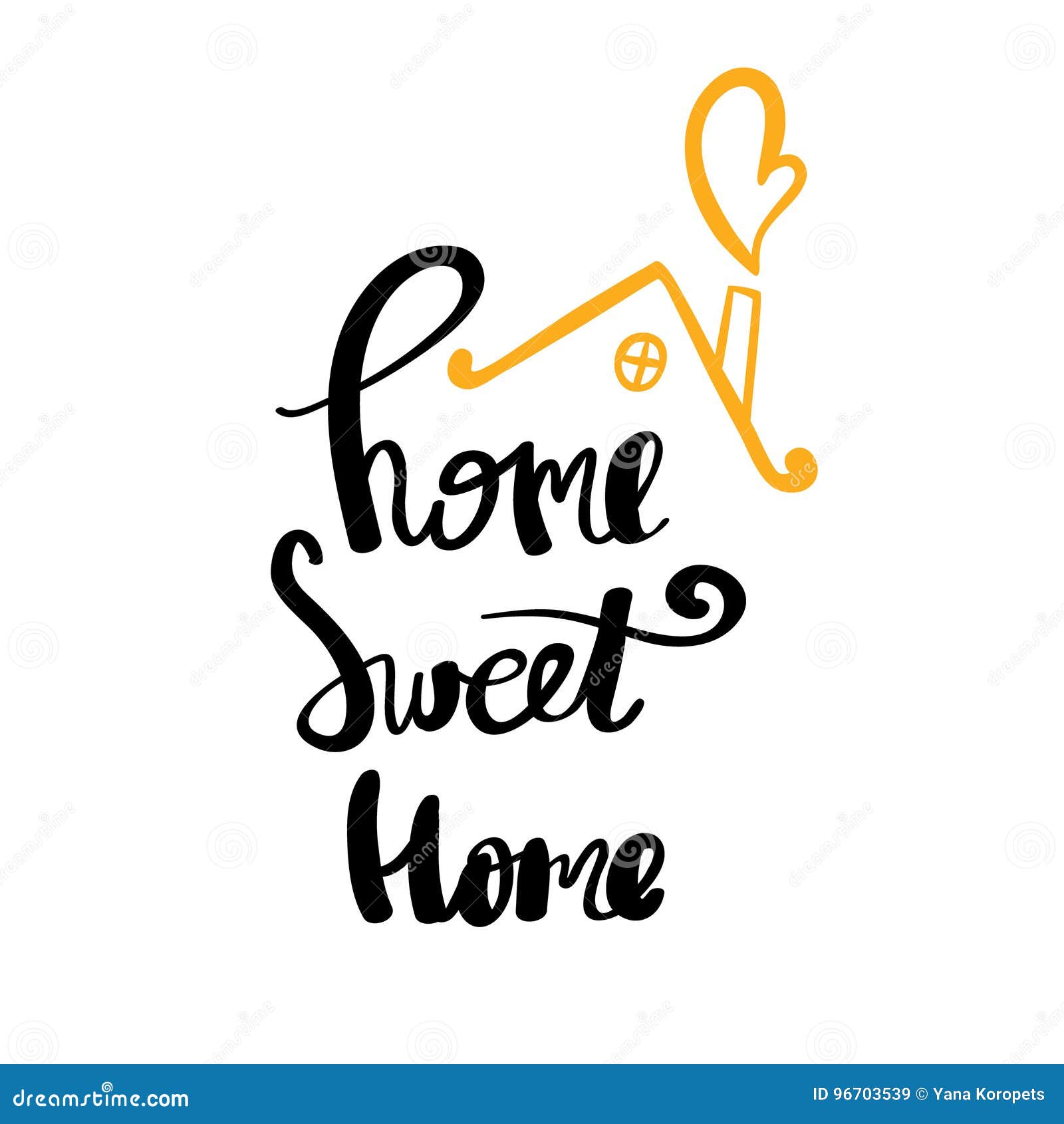 Home Sweet Home Hand Written Typography Poster. Stock Vector ...