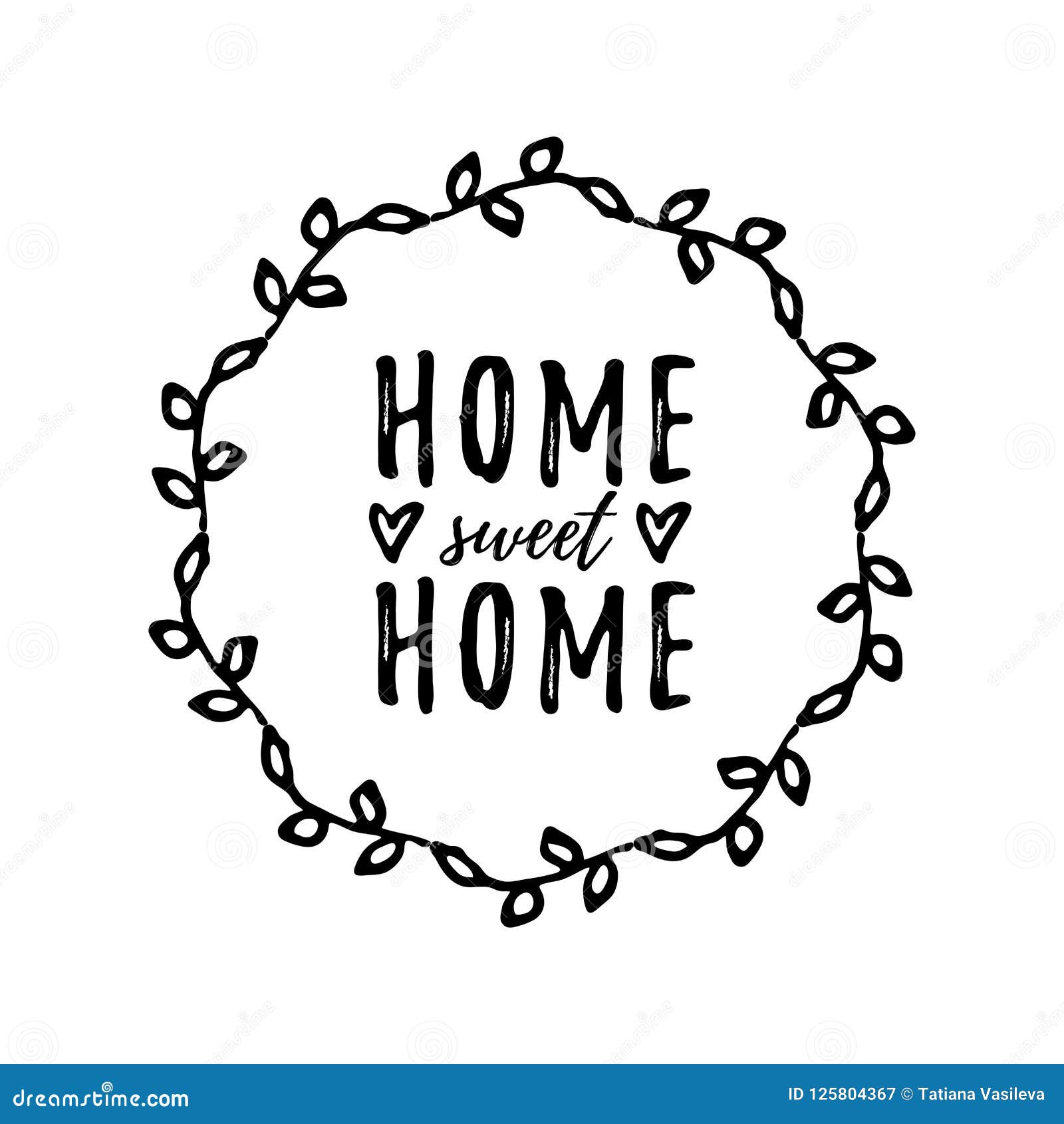 Home Sweet Home. Vector Illustration. Black Text On White Background ...