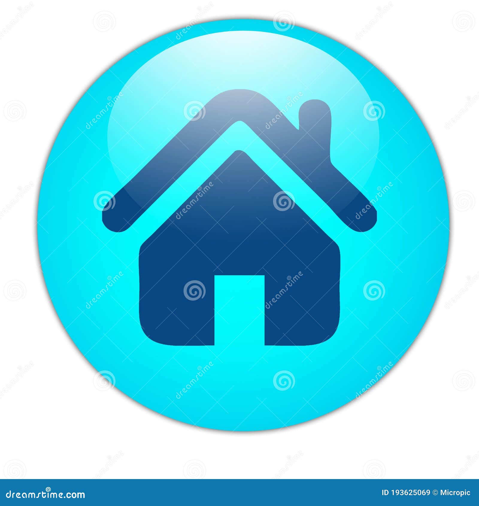 home  on skyblue glassy crystal button