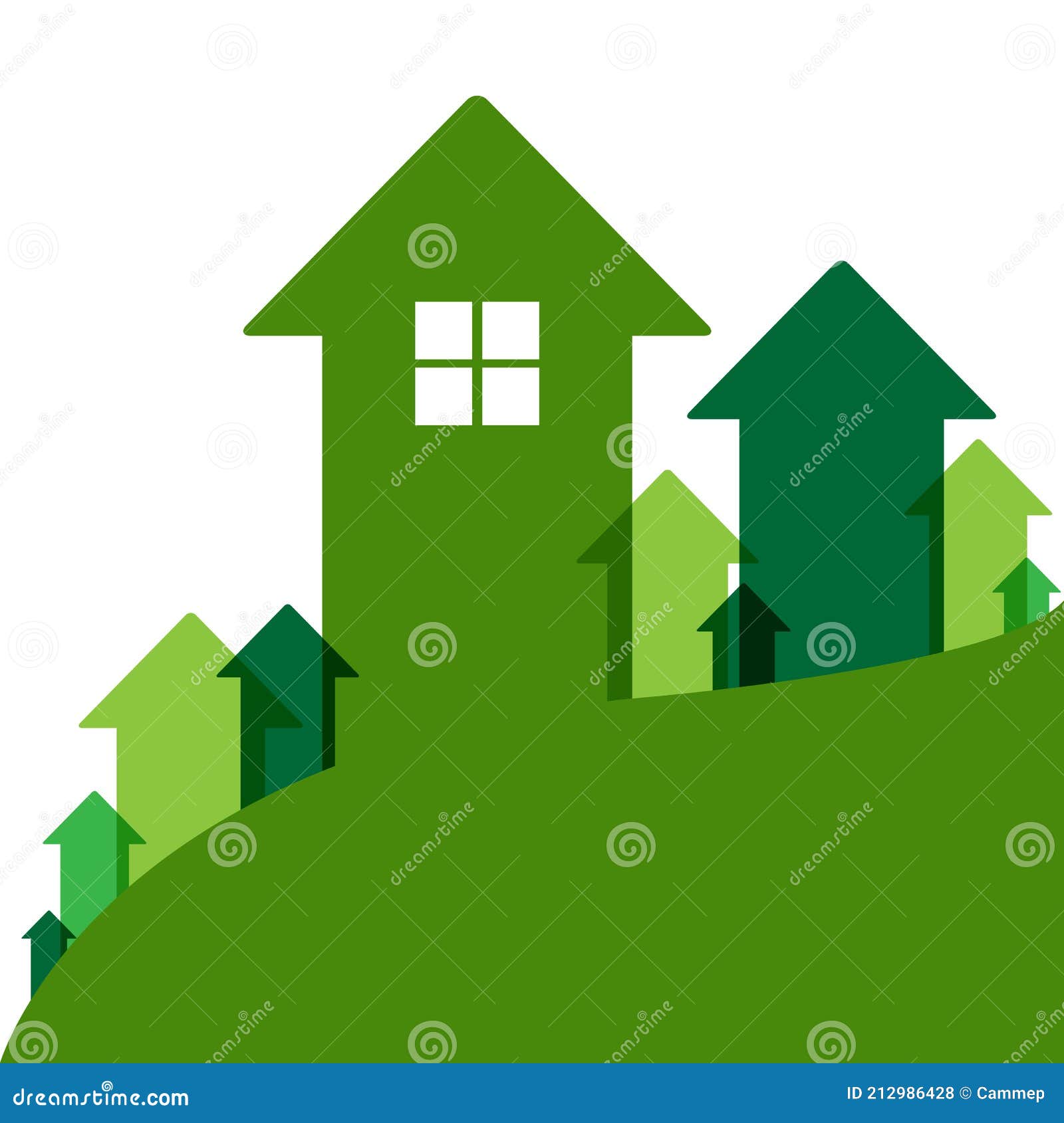 Green Home Value stock vector. Illustration of estate 212986428