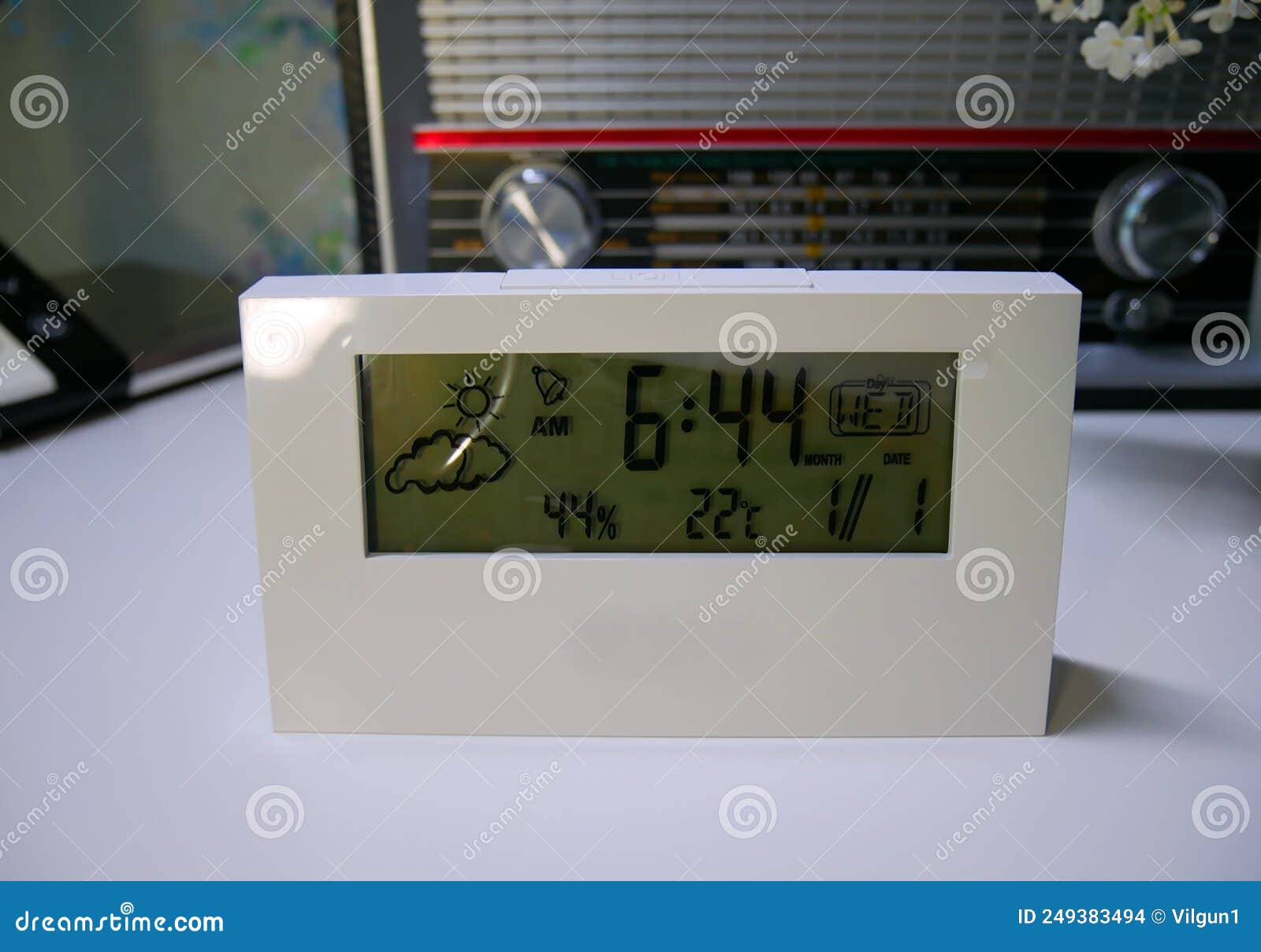 Home Weather Station in the Interior. a Small Home Weather Station for