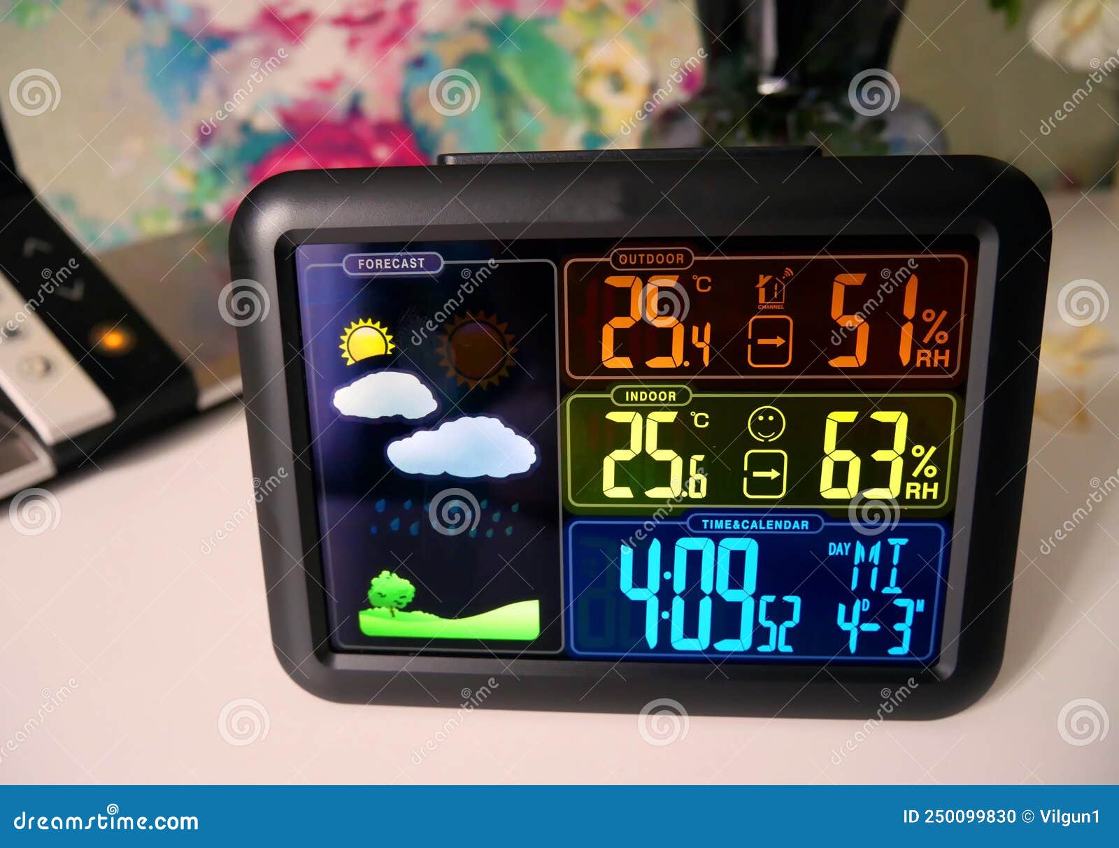 Home Weather Station in the Interior. a Small Home Weather Station for