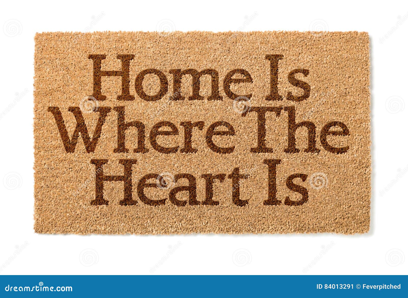 home is where the heart is welcome mat on white