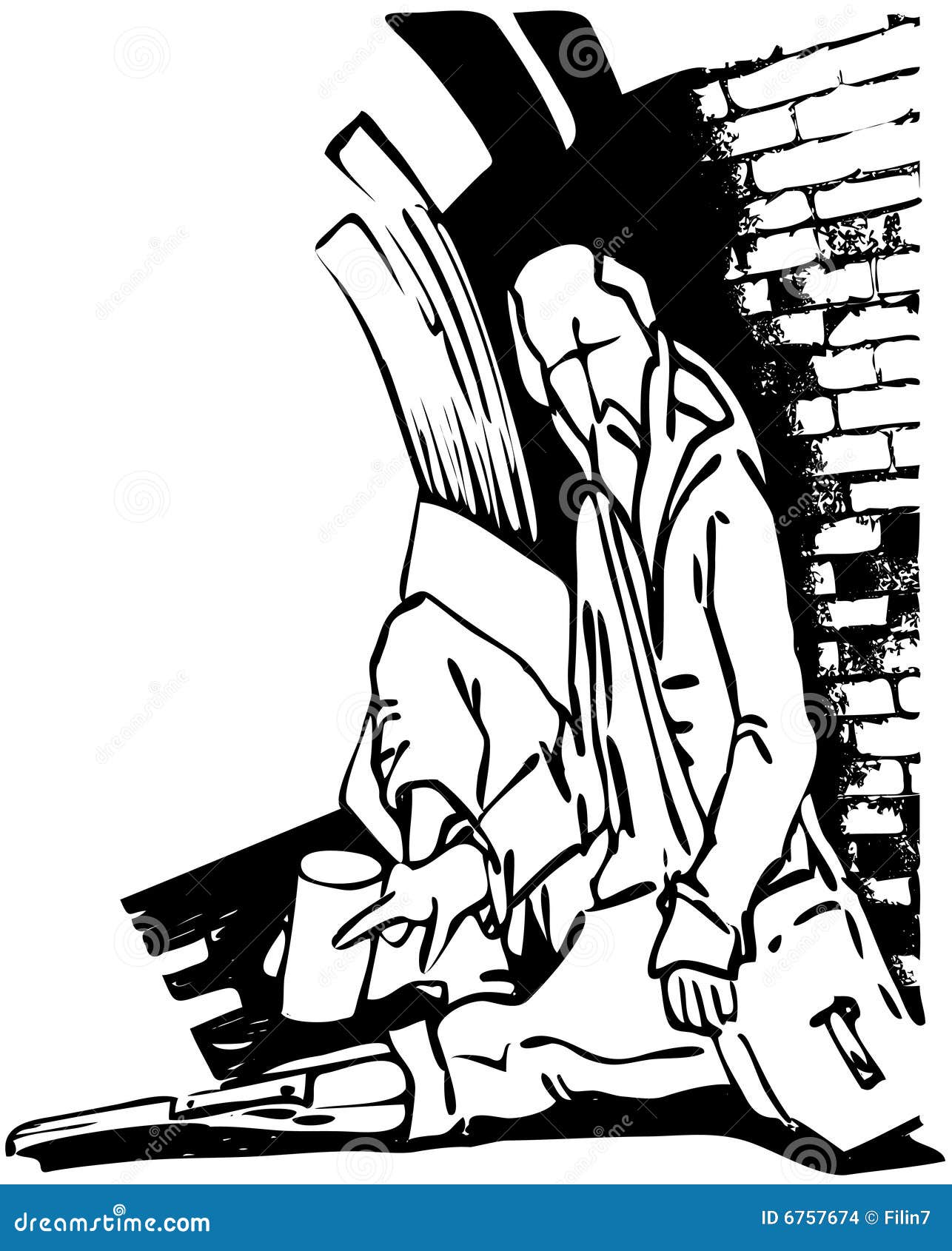 Homeless Stock Vector Illustration Of Wall Fugitive