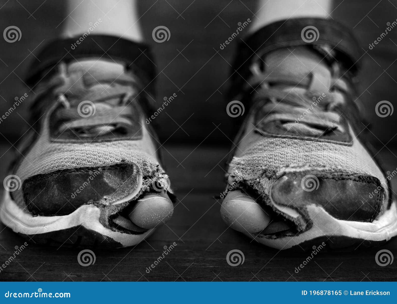 Homeless Child Wearing Old Worn Out Shoes with Holes in Them Toes ...