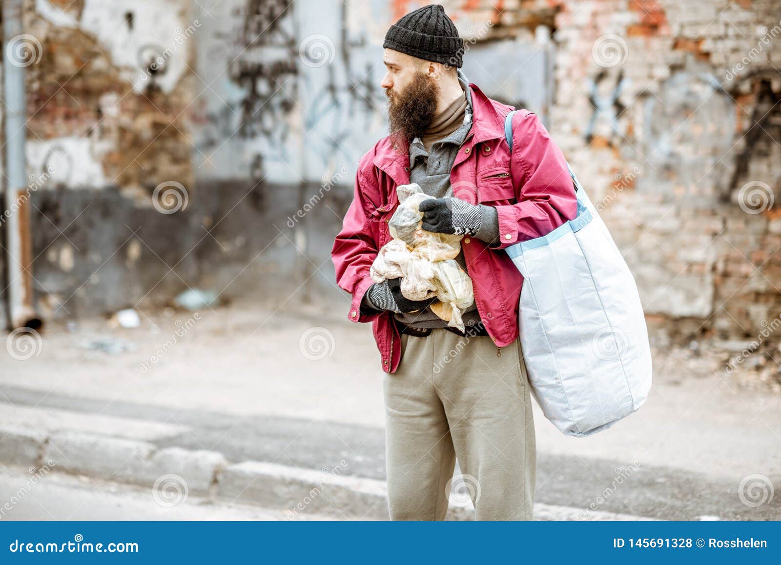 Homeless Depressed Beggar on the Street Stock Photo - Image of american