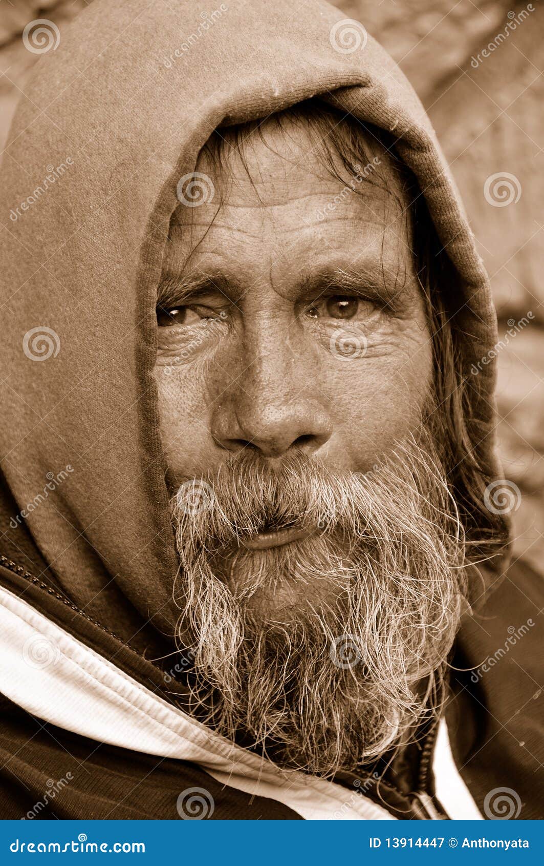 the homeless man look