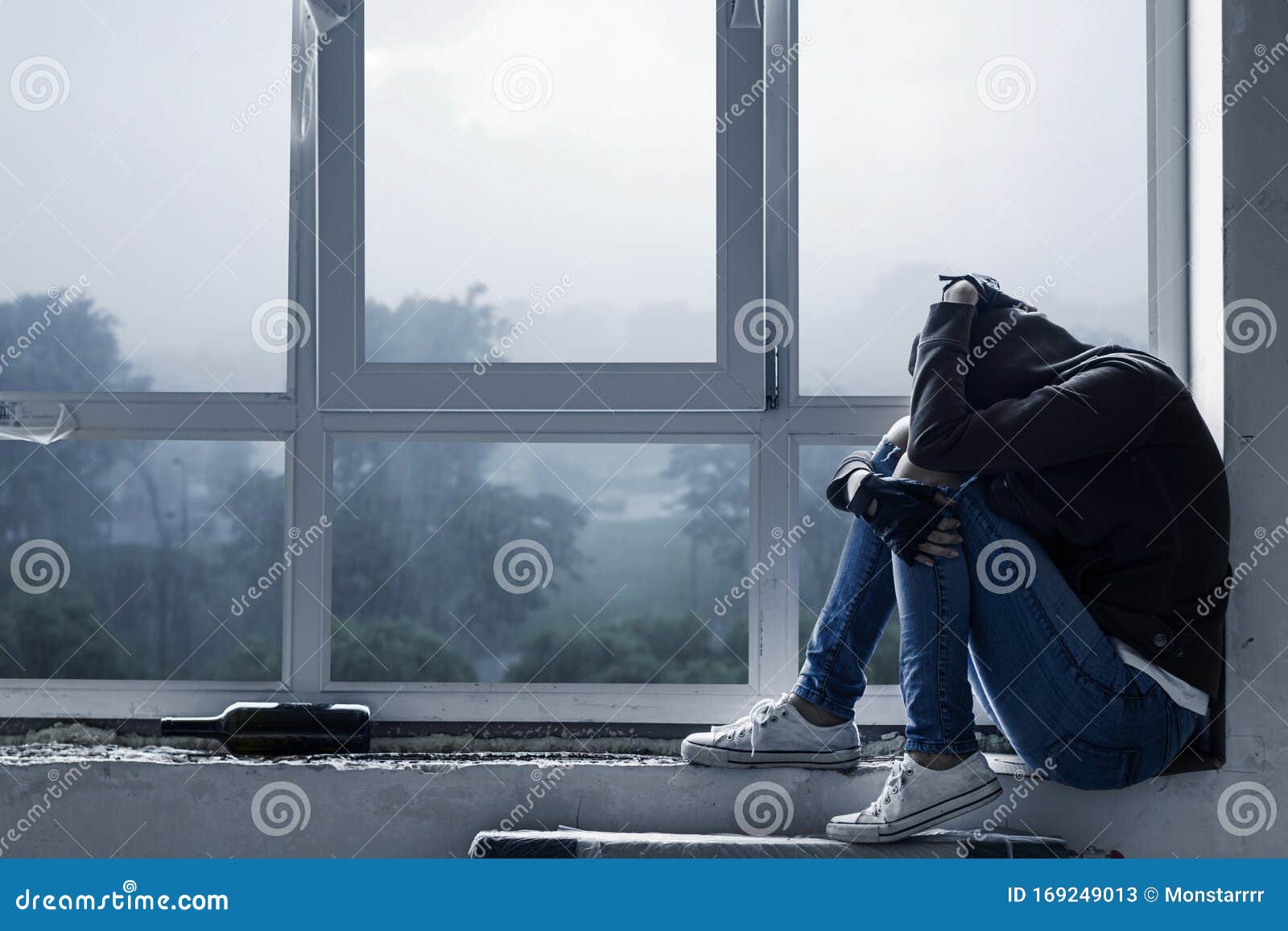 Homeless Sad Poor Adult Social Issue Concept Stock Image