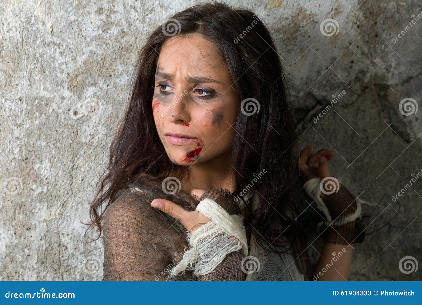 Scared Girl, Bleeding Image & Photo (Free Trial)