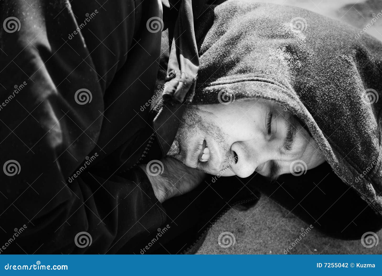 Homeless sleep stock photo. Image of dramatic, caucasian 7255042
