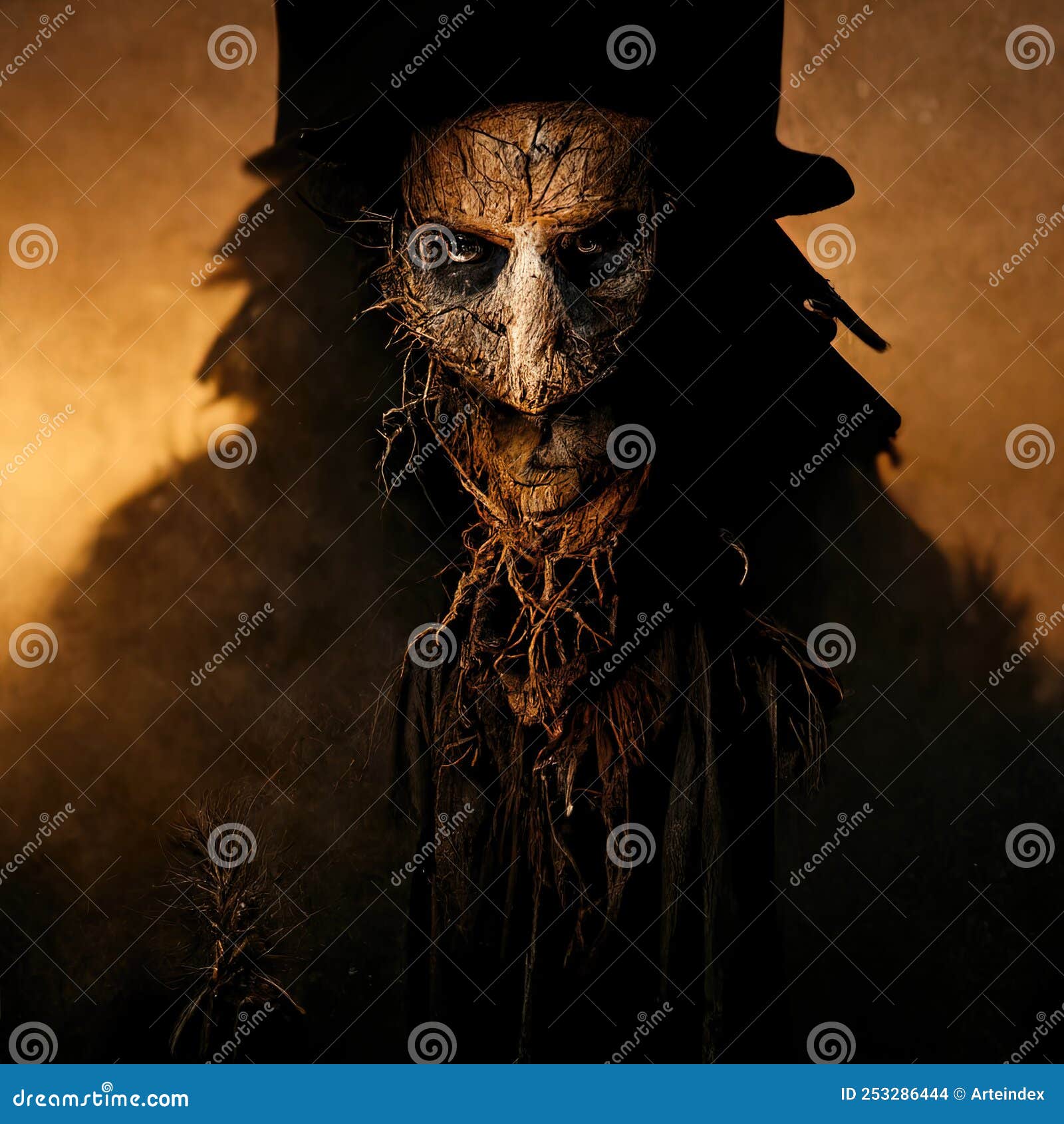 Homem Com Cara Assustadora De Abóbora Ilustração Stock - Ilustração de  medo, decorativo: 253286468