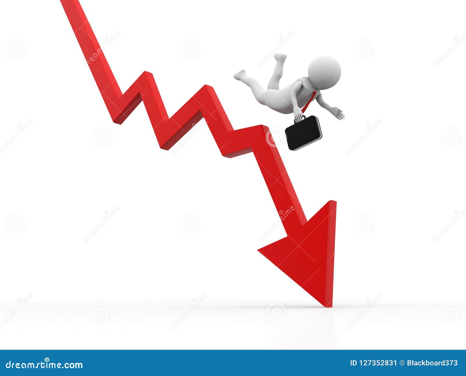 Vista Traseira, De, Um, Homem Negócios, Olhar, Vermelho, Quebrado, Seta, De,  Caindo, Gráfico, Isolado, Ligado, Fundo Branco., Mercado De Ações,  Selloff., Crise Econômica., Má Sorte, E, Problemas. Foto Royalty Free,  Gravuras, Imagens