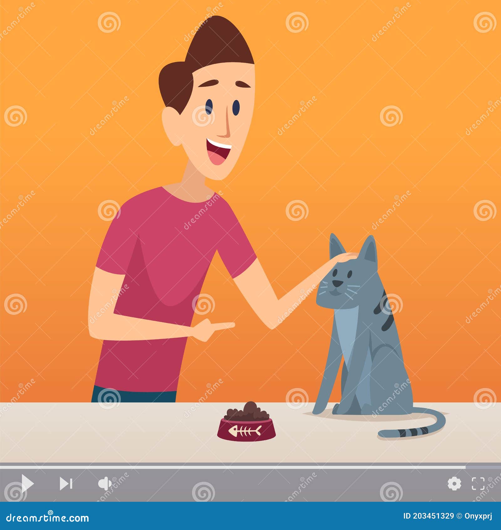 Homem Do Noivo. Macho Com Conteúdo Em Vídeo De Gatos Sobre Animais De  Estimação. Blogueiro Online Do Canal Animal E Ilustração Do Ilustração do  Vetor - Ilustração de alimento, jogo: 203451329