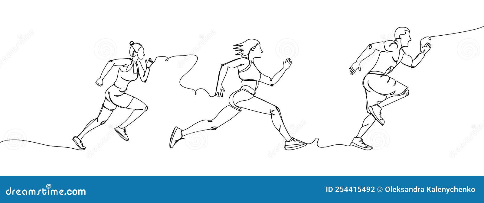 Desenho De Uma Linha De Um Atleta Que Corre Rápido. Desenho Contínuo De Uma  única Linha De Uma Mulher Em Movimento Rápido Nos Espo Ilustração do Vetor  - Ilustração de creativo, corrida