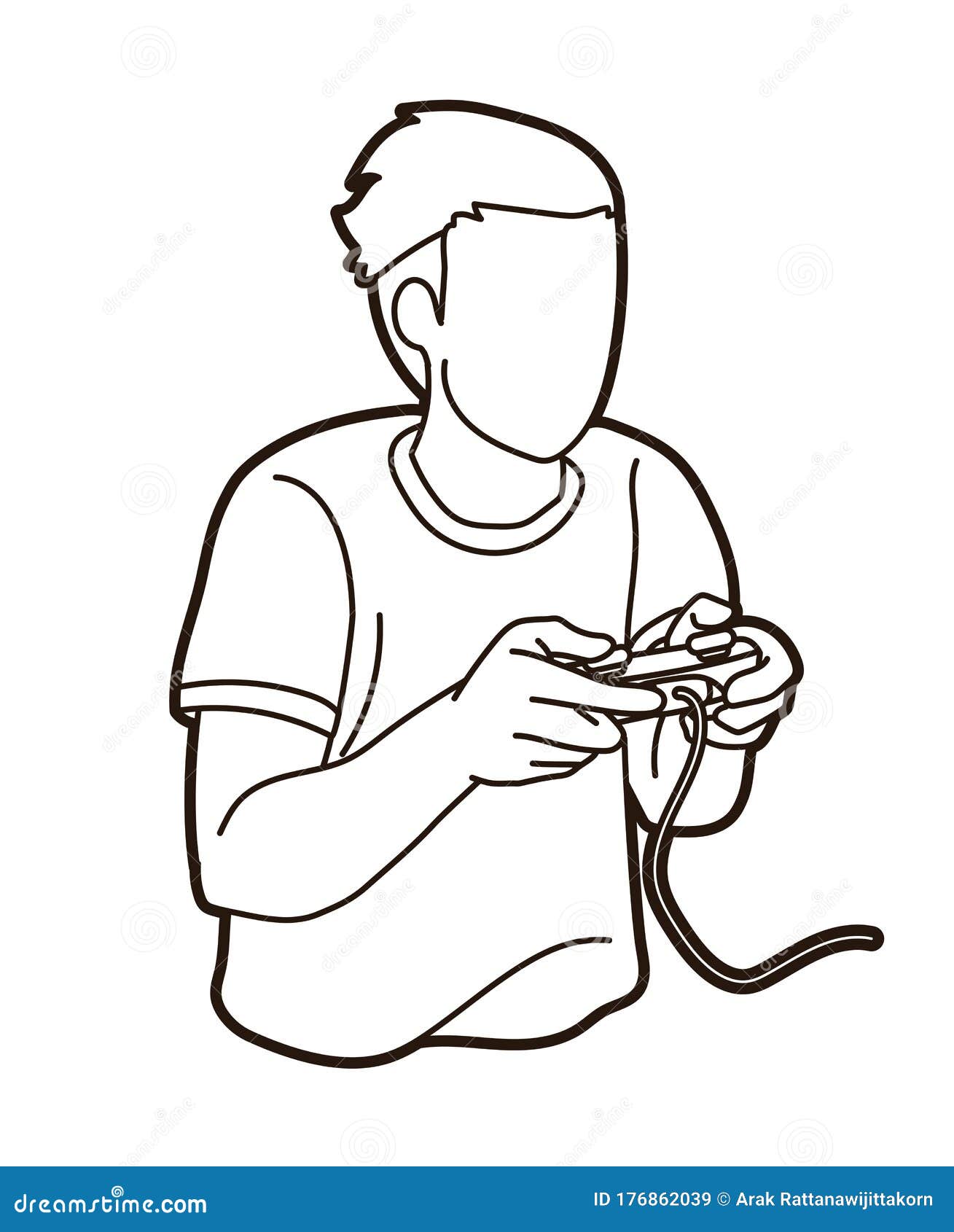 Homem Jogando Videogame Gráfico De Desenho Animado Ilustração do Vetor -  Ilustração de ativo, posse: 176862039