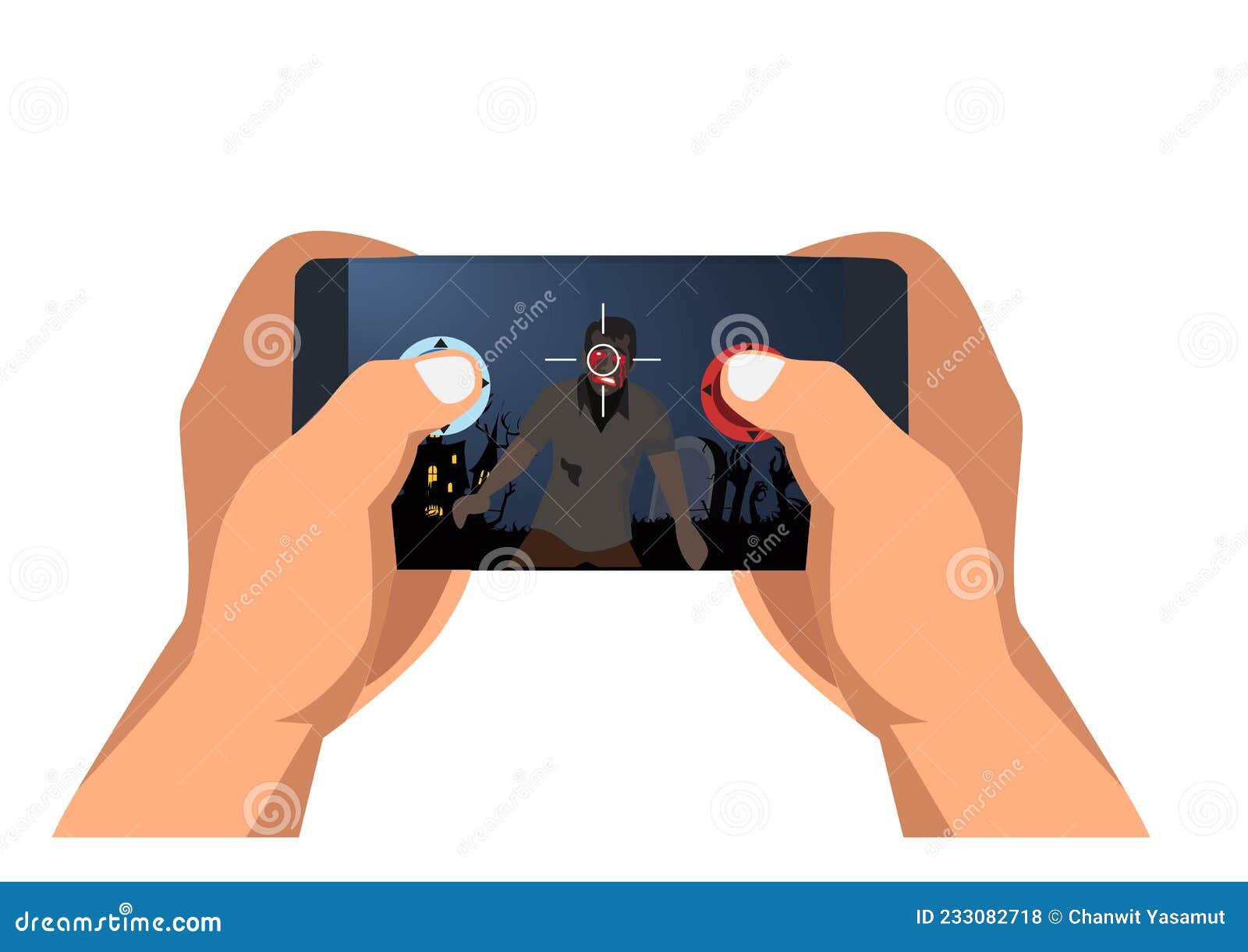 Um homem jogando jogos online em um smartphone desenho de uma linha de jogos  online