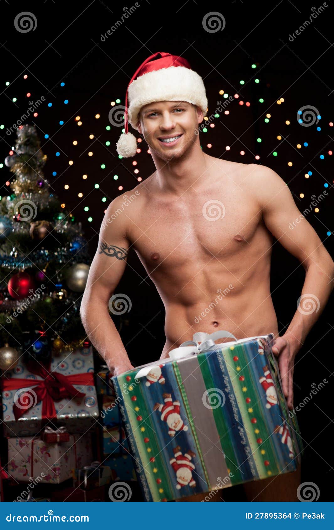 Homem Sexy Do Natal Foto De Stock Imagem De Caucasiano