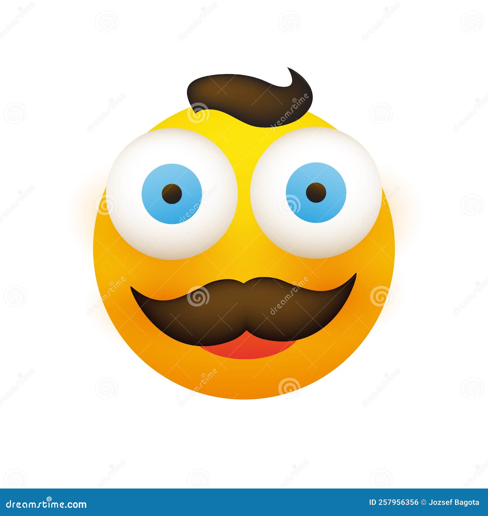 Homem Surpreso Emoji Simples Emoticon Com Olhos Salvos Cabelo E