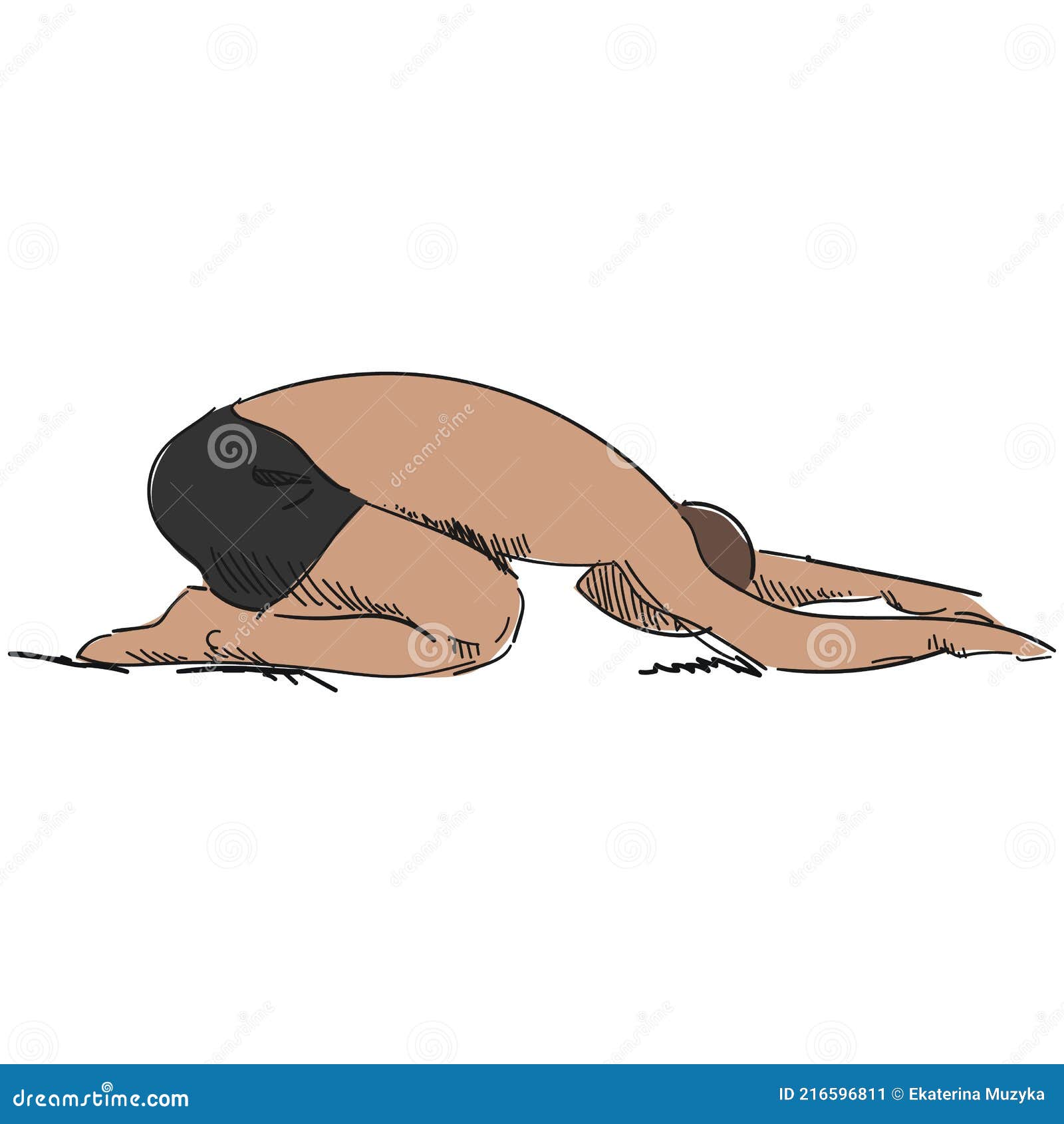 Homem Vetor Na Ilustração Da Pose Yoga Descansante De Balasana Ilustração  do Vetor - Ilustração de descanso, homem: 216596811