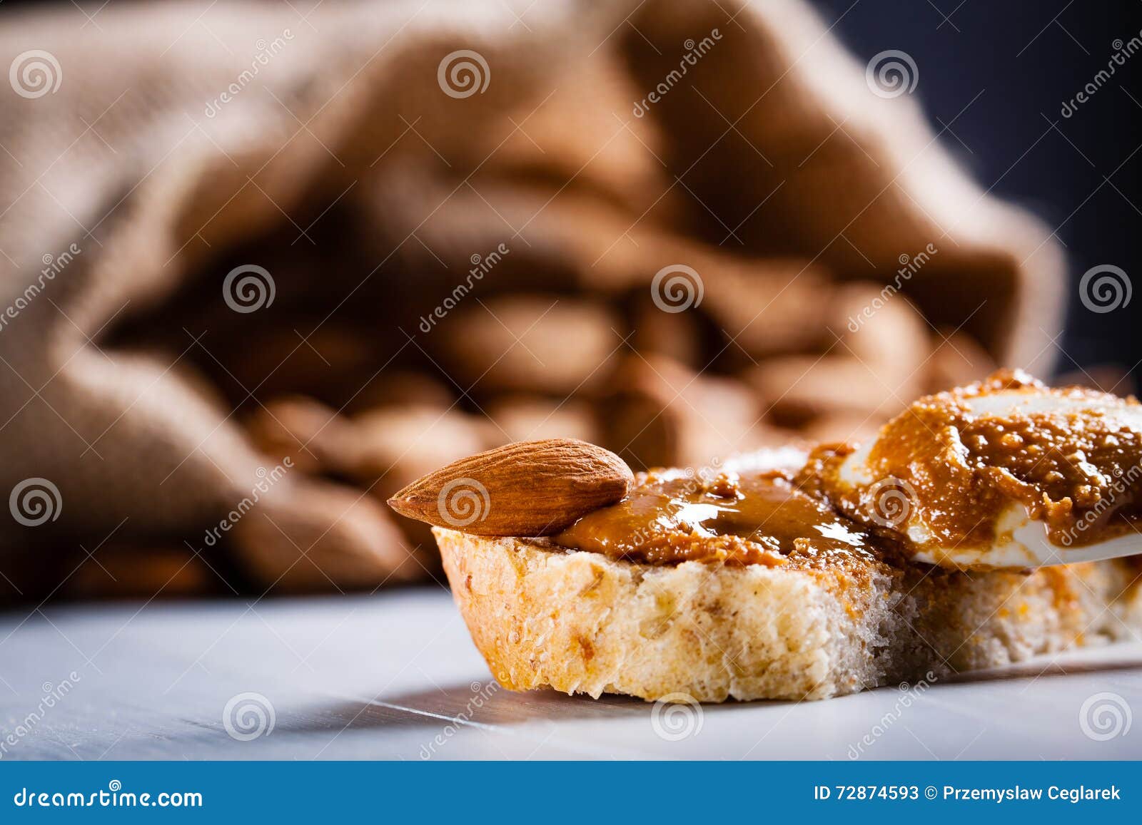 Homemade almond butter. stock image. Image of healthy 72874593