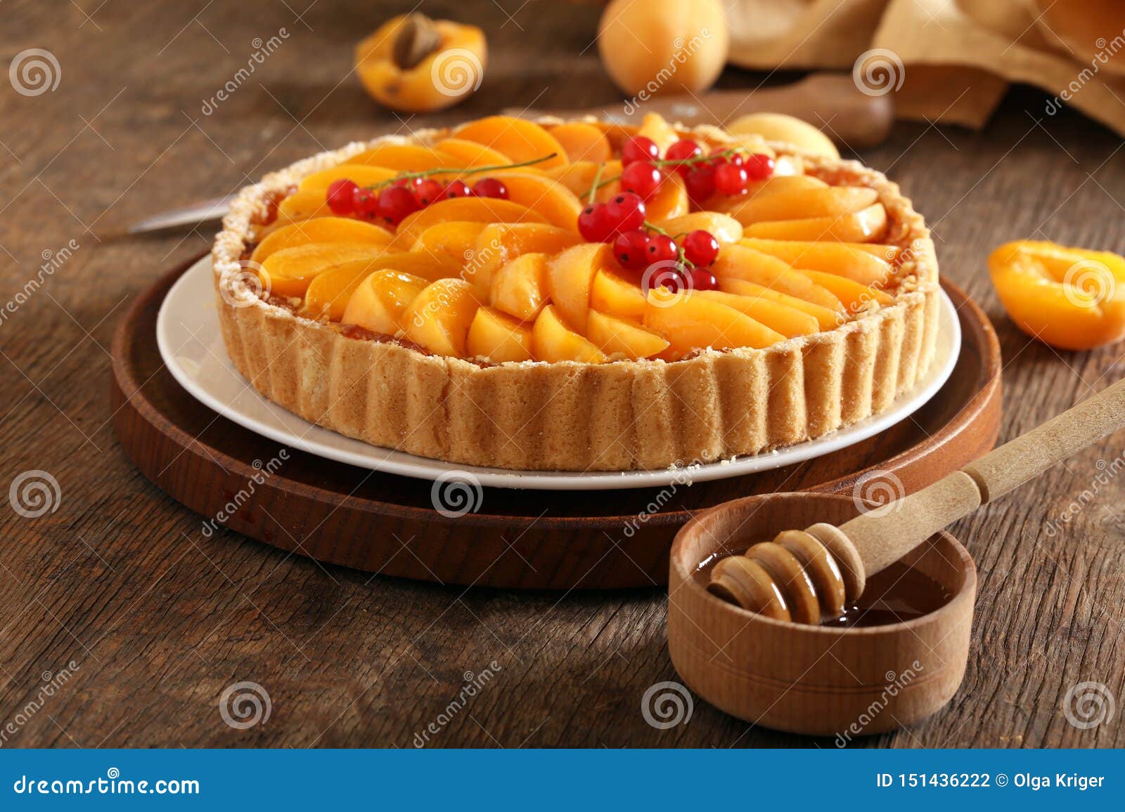 Apricot fruit tart stock photo. Image of baked, orange 151436222