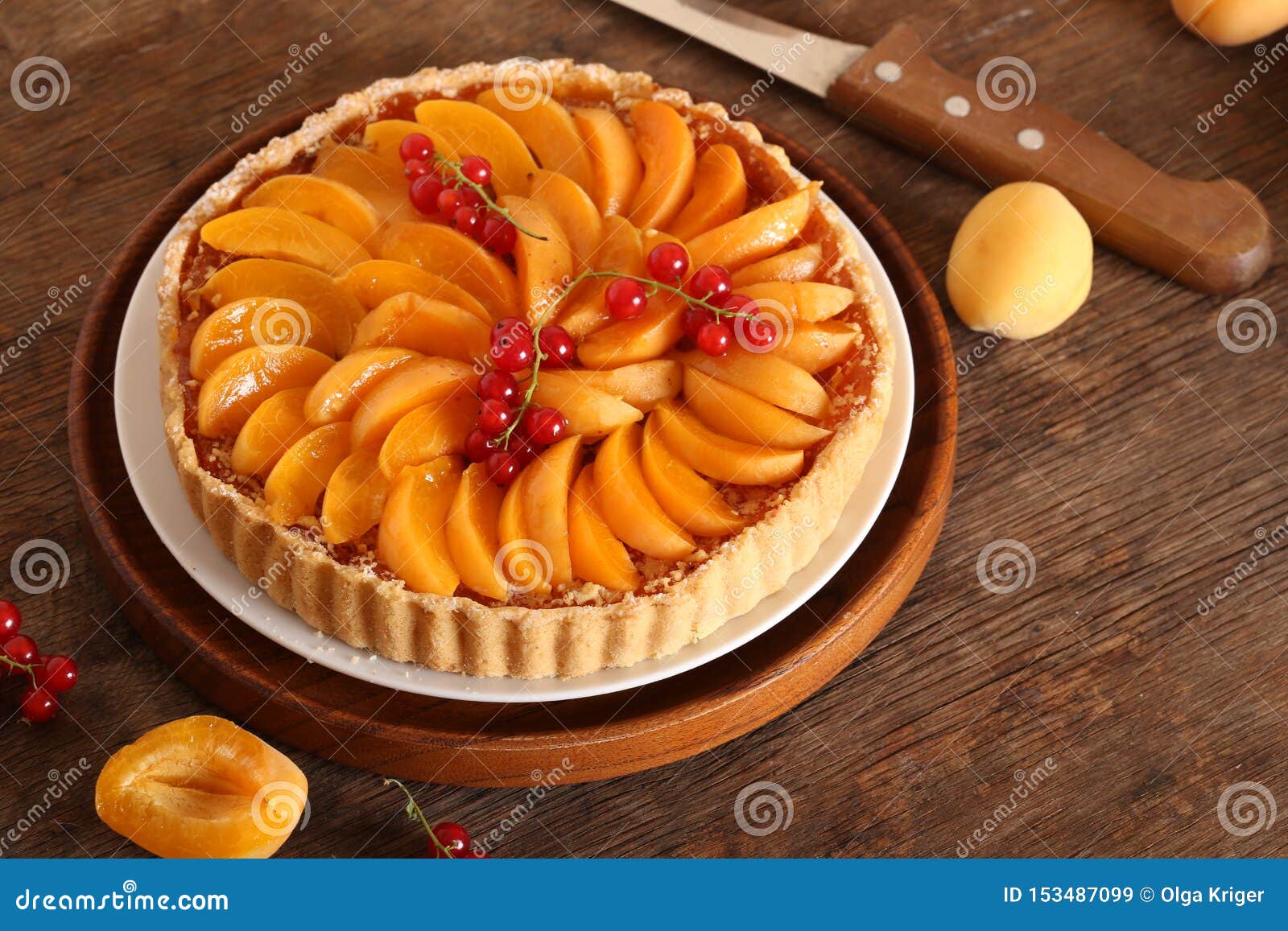 Homemade Apricot Fruit Tart Stock Image Image of dish, food 153487099