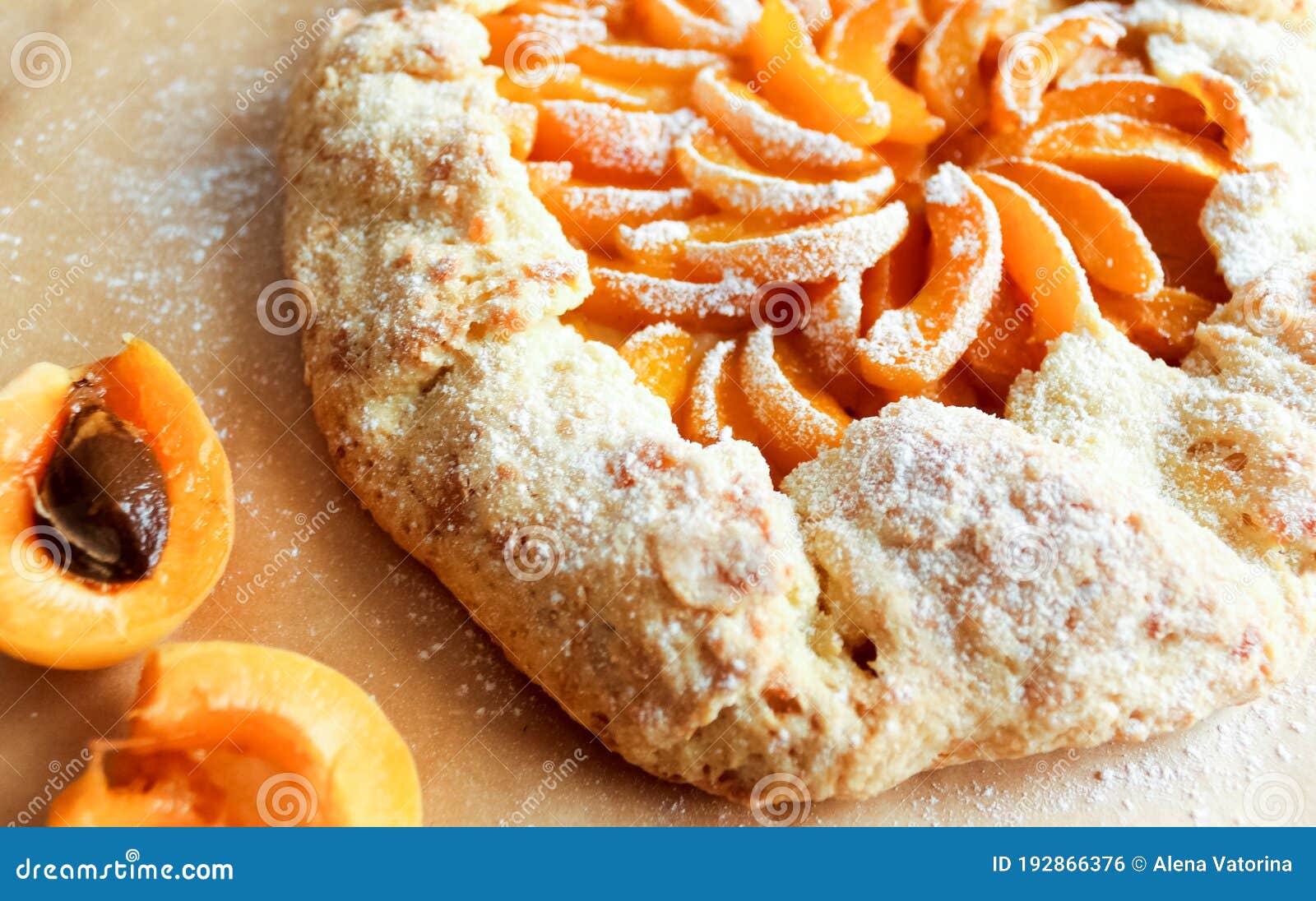 homemade apricot galette made with fresh organic apricotes