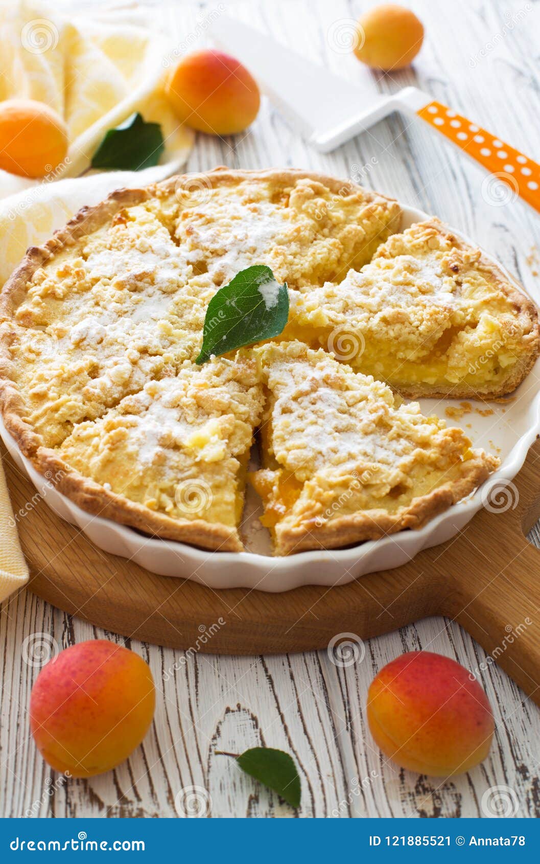 Homemade Apricots And Cottage Cheese Cake Stock Image Image Of