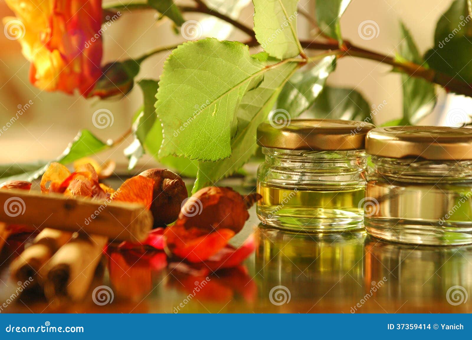 Homemade aromatic oils stock photo. Image of gold, alternative 37359414