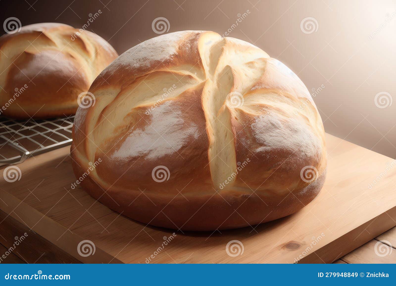 Homemade Artisanal Bread with a Crunchy Crust and Airy Texture Inside