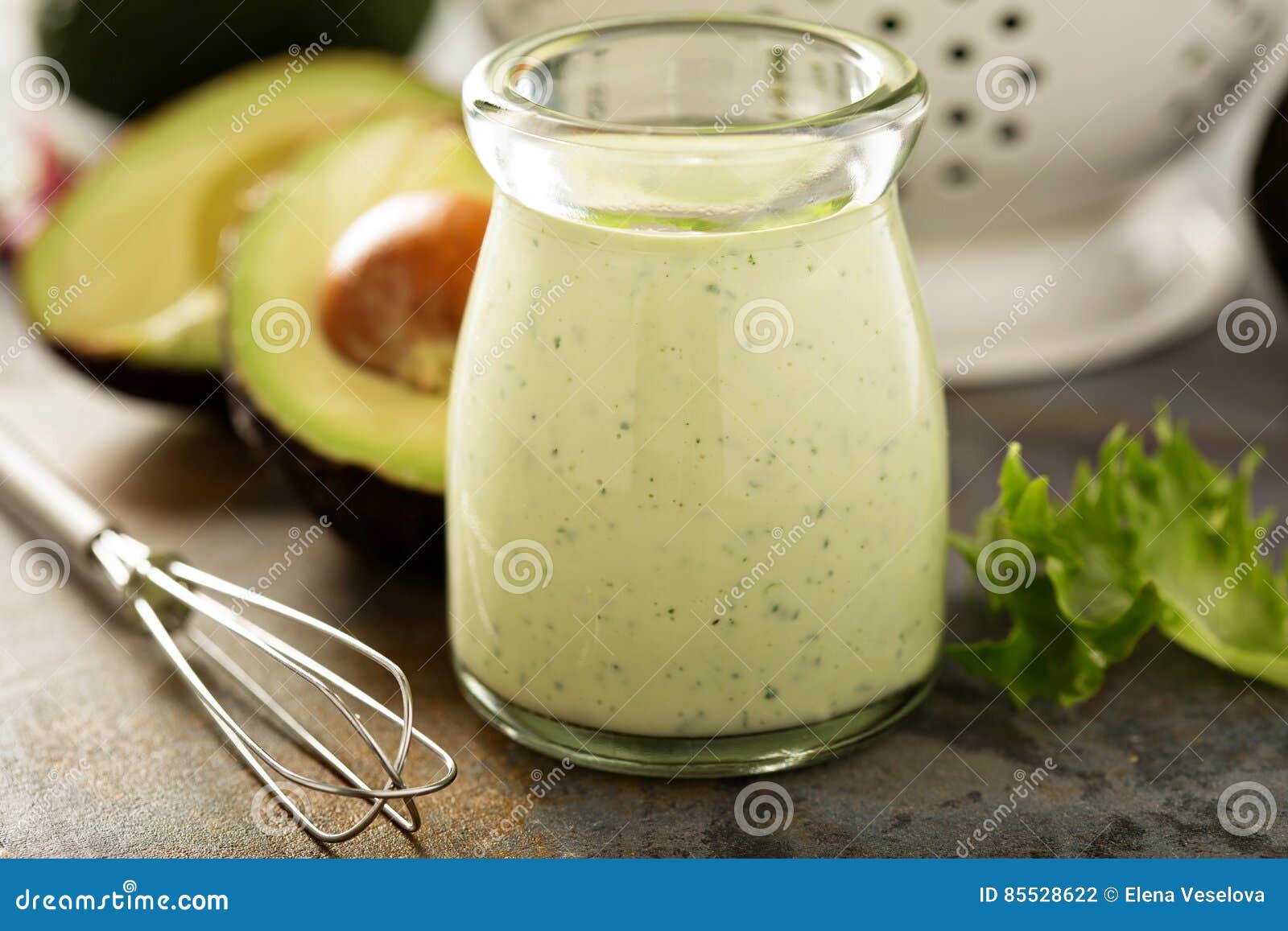 Homemade Avocado Ranch Dressing in a Small Jar Stock Photo Image of greens, freshness 85528622