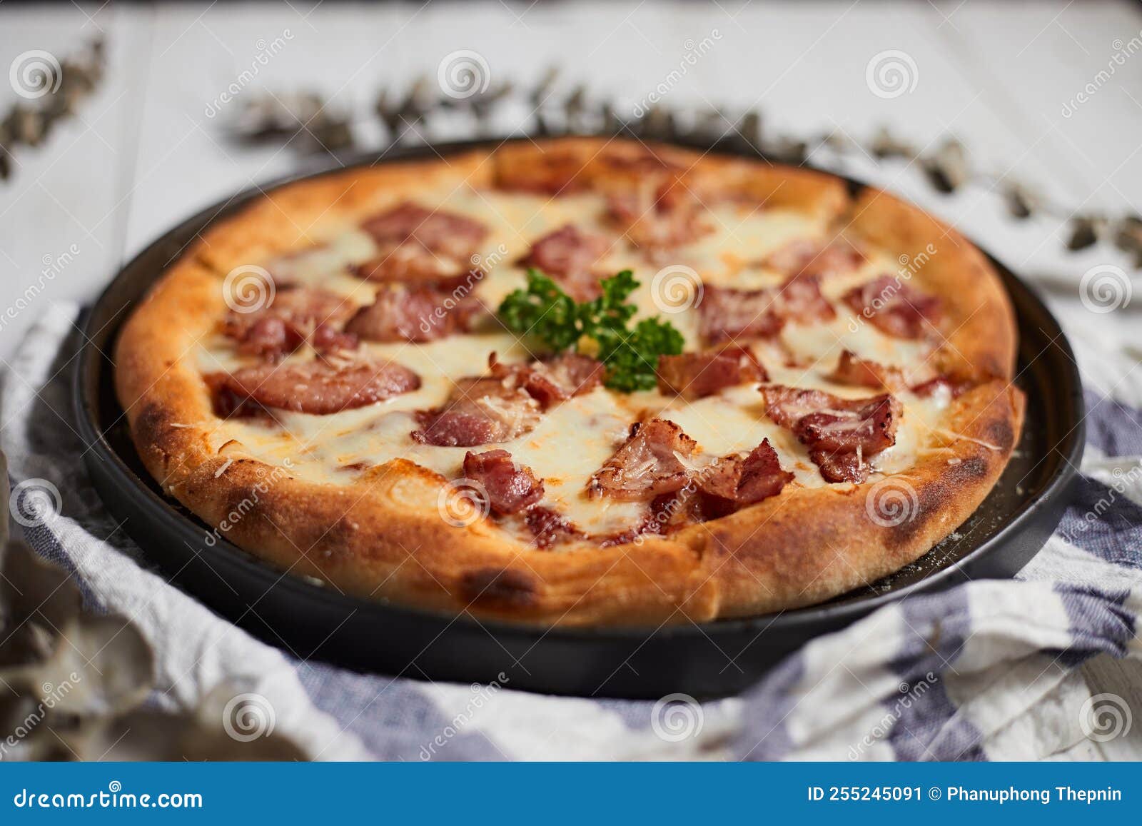 Homemade Bacon and Cheese Pizza Stock Image - Image of cheese, italian