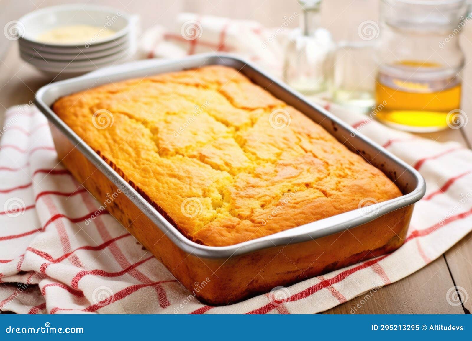A Homemade Bbq Cornbread Loaf on a Linen Cloth Stock Image Image of