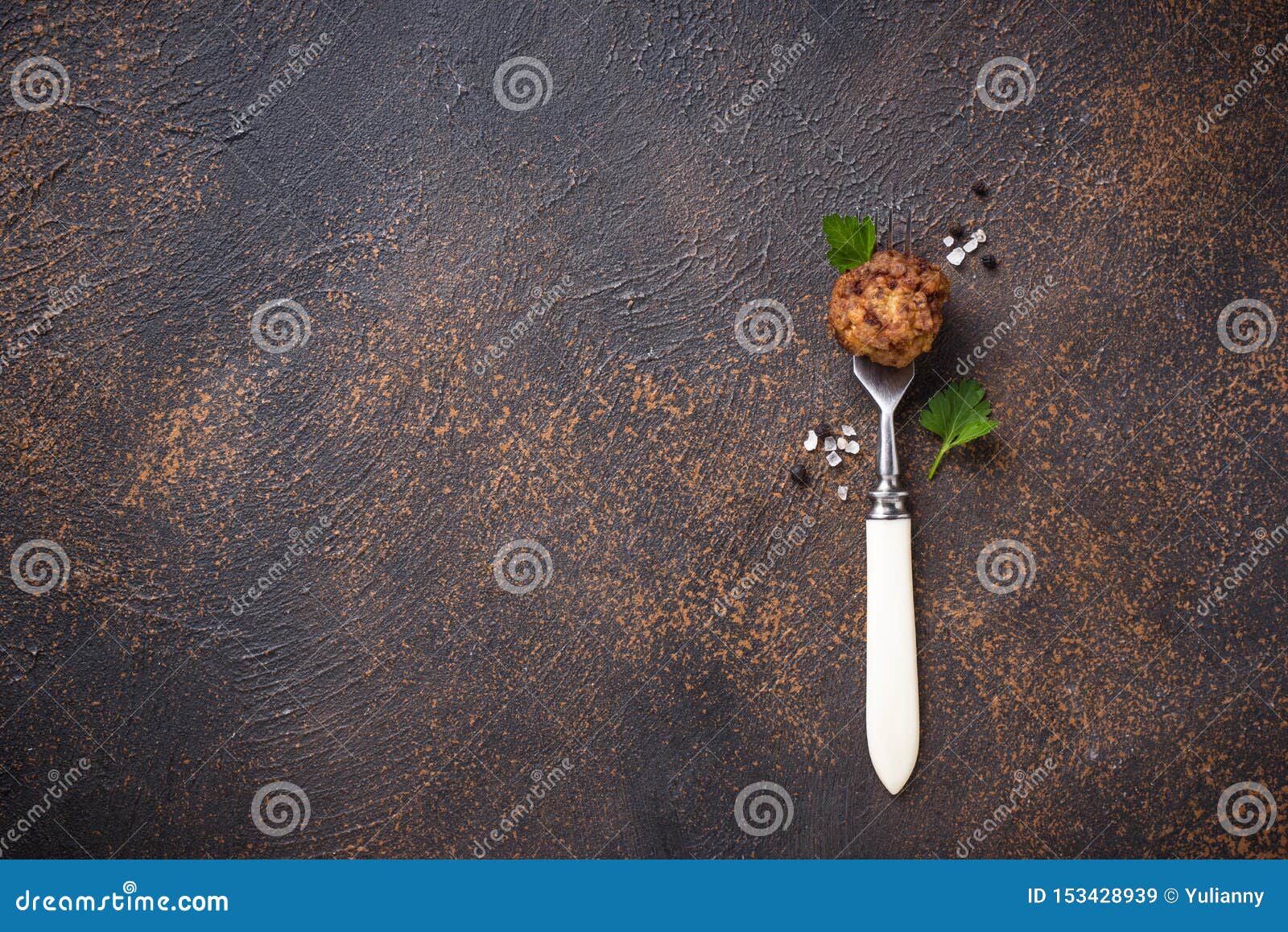 Homemade Beef Meatball on Fork Stock Image Image of cuisine, lunch 153428939