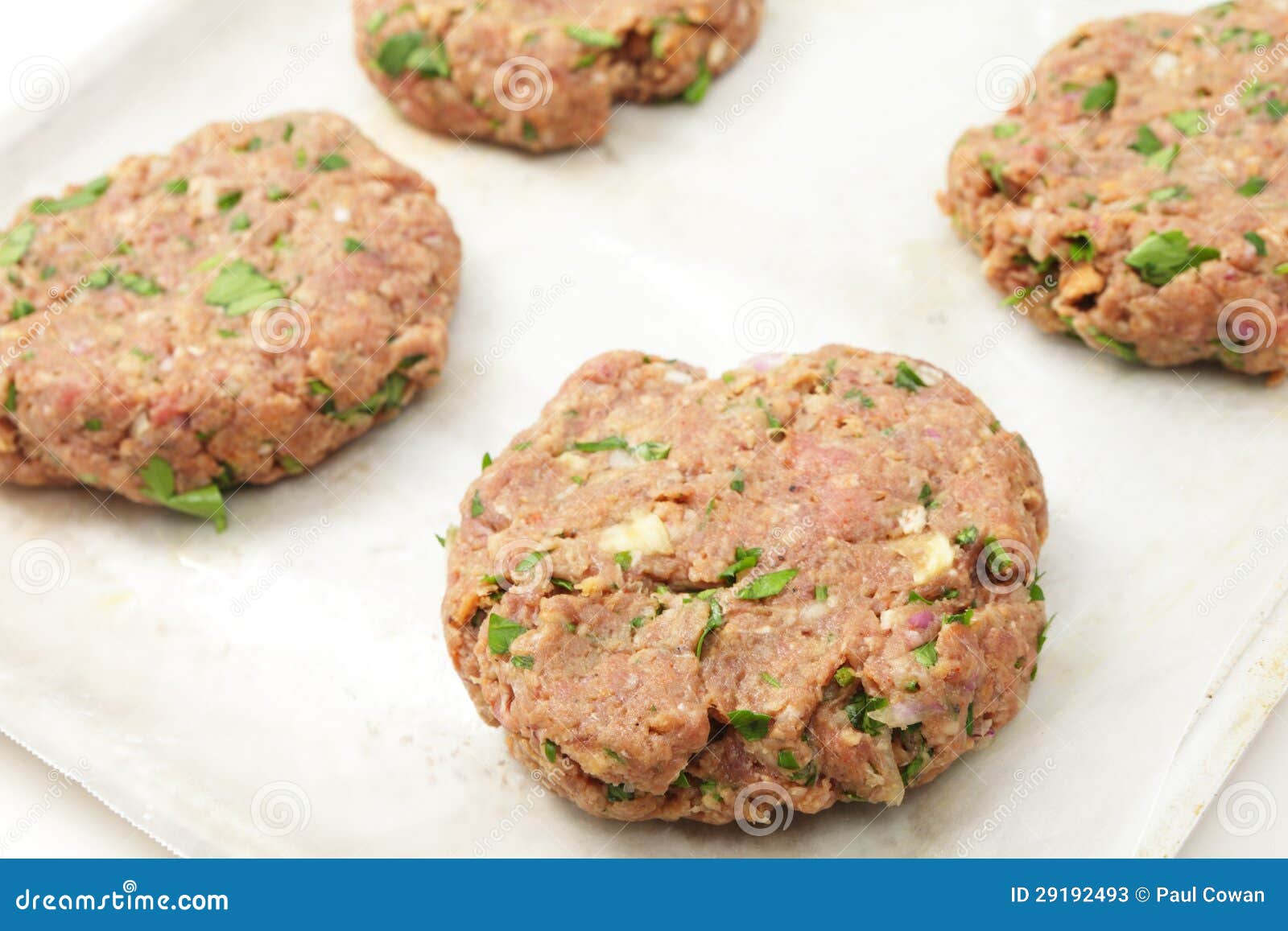 Homemade Beefburger Patties Stock Image Image of fresh, bakingsheet
