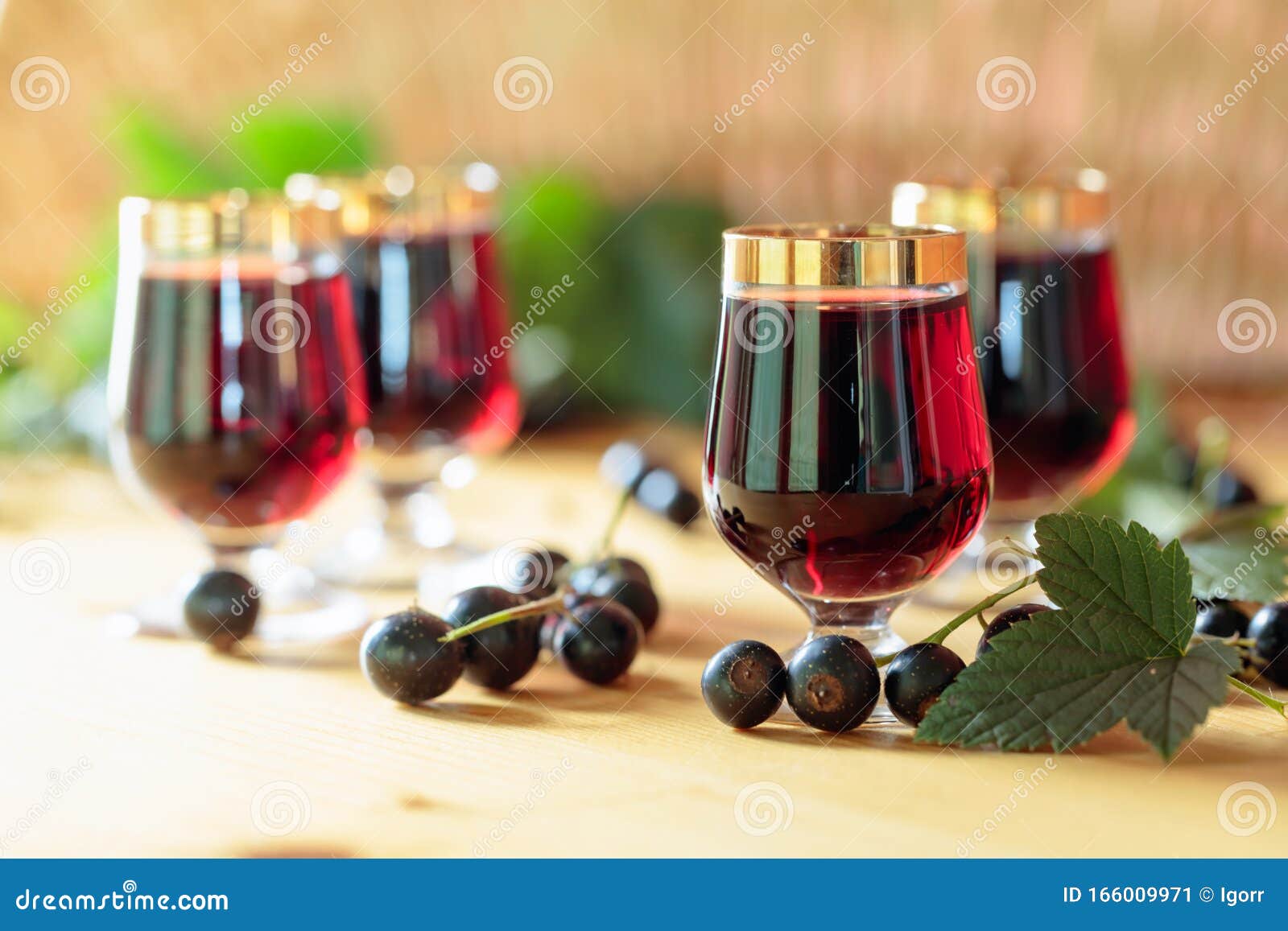 Homemade Black Currant Liqueur and Fresh Berries Stock Image - Image of ...