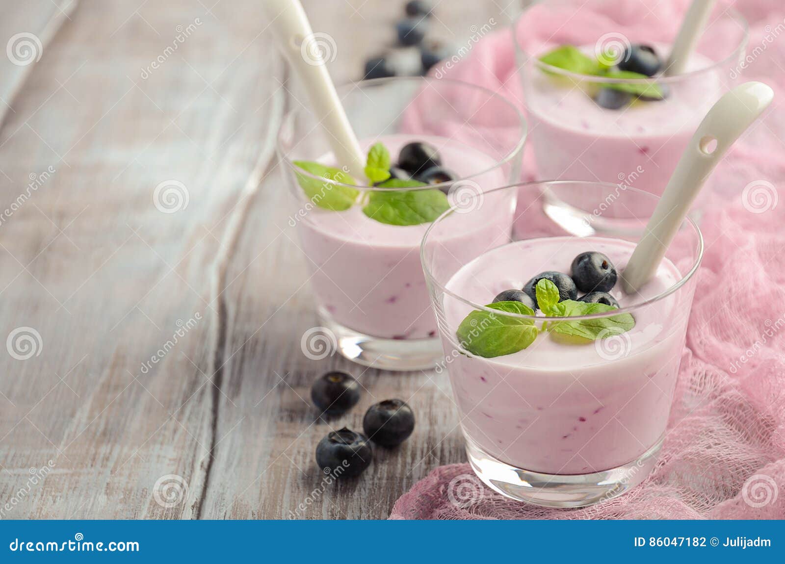 Homemade Blueberry Yogurt with Blueberry and Mint Stock Photo Image of healthy, bilberry 86047182