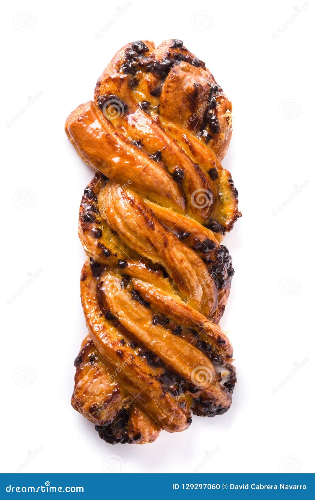 homemade braid chocolate  on white background