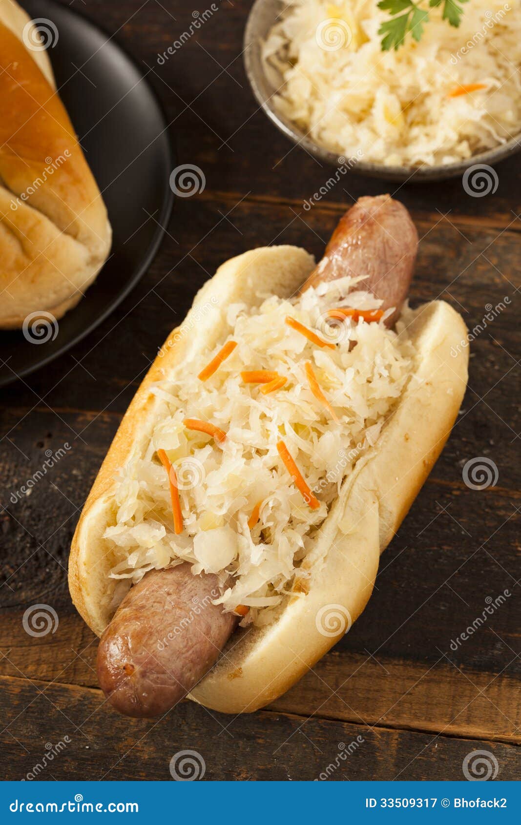 Homemade Bratwurst with Sauerkraut Stock Image Image of fried, german