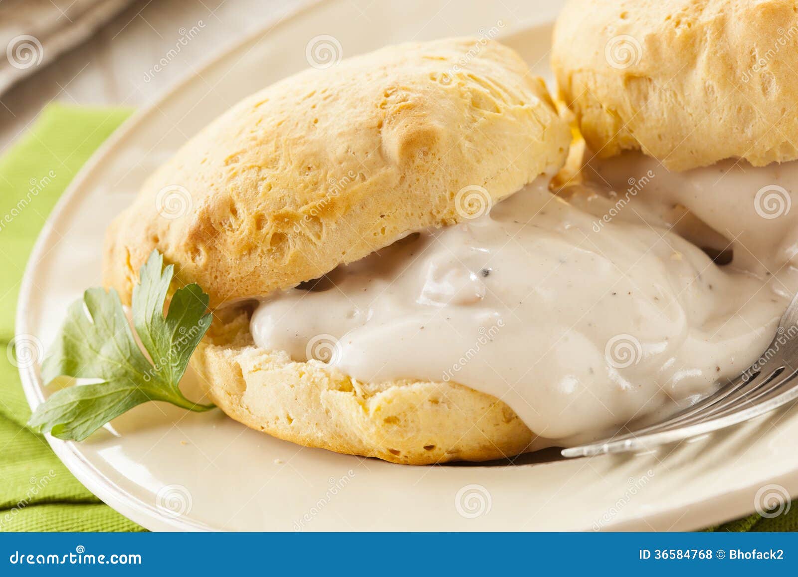 Homemade Buttermilk Biscuits and Gravy Stock Photo Image of breakfast