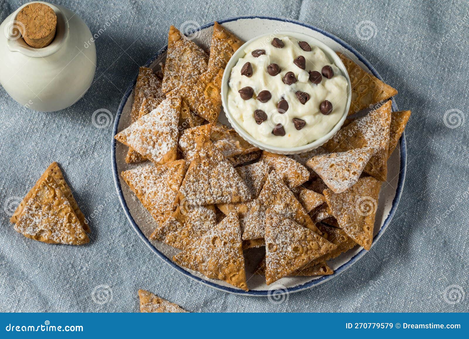 Homemade Cannoli Chips with Ricotta Dip Stock Image Image of cannolo