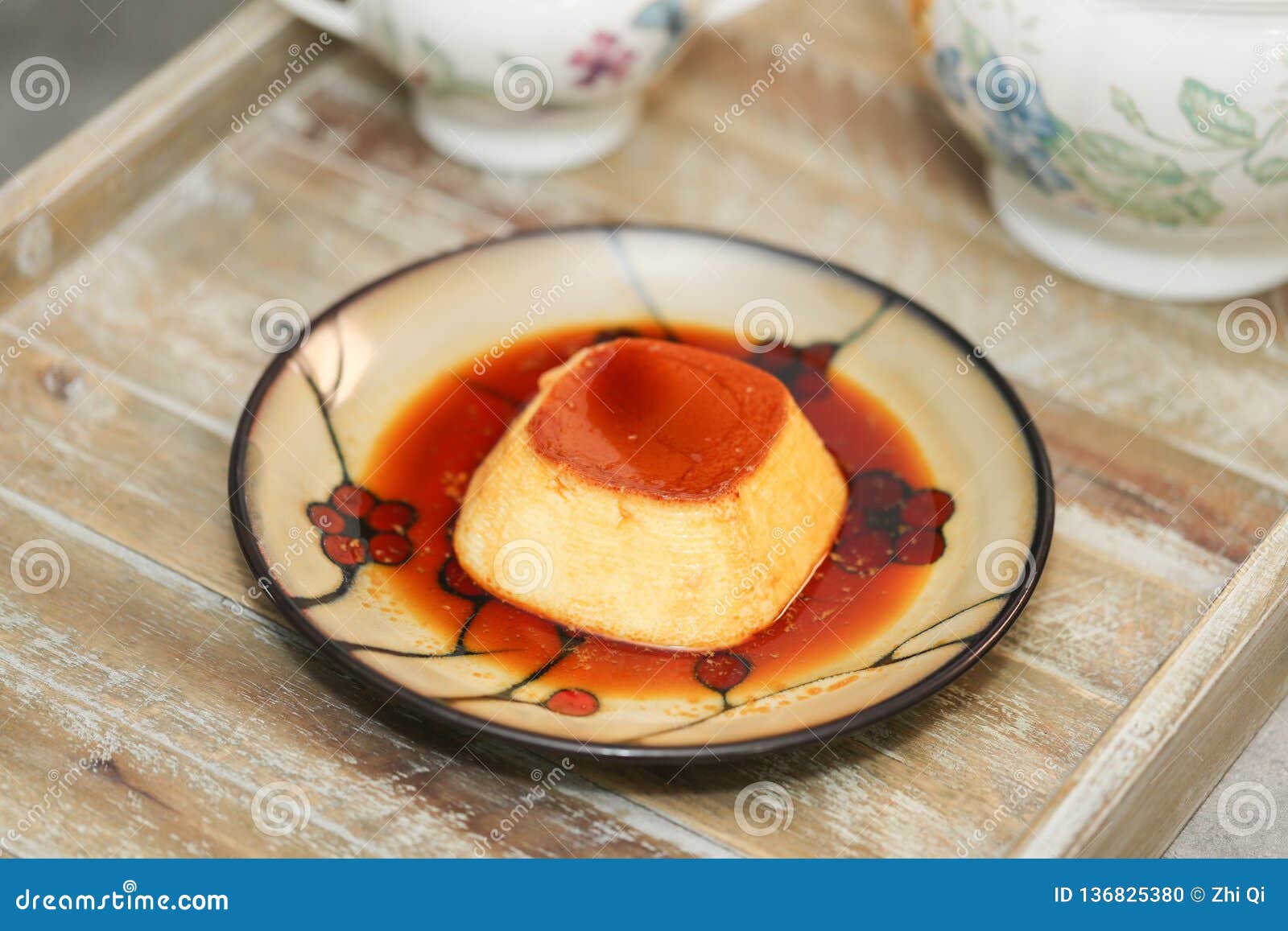 Homemade Caramel Custard Pudding Stock Photo Image of custard