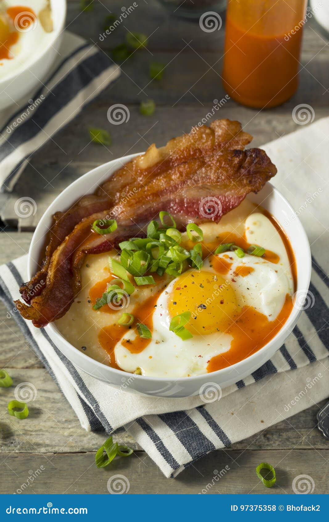 Homemade Cheesy Breakfast Grits Stock Photo Image of cooked