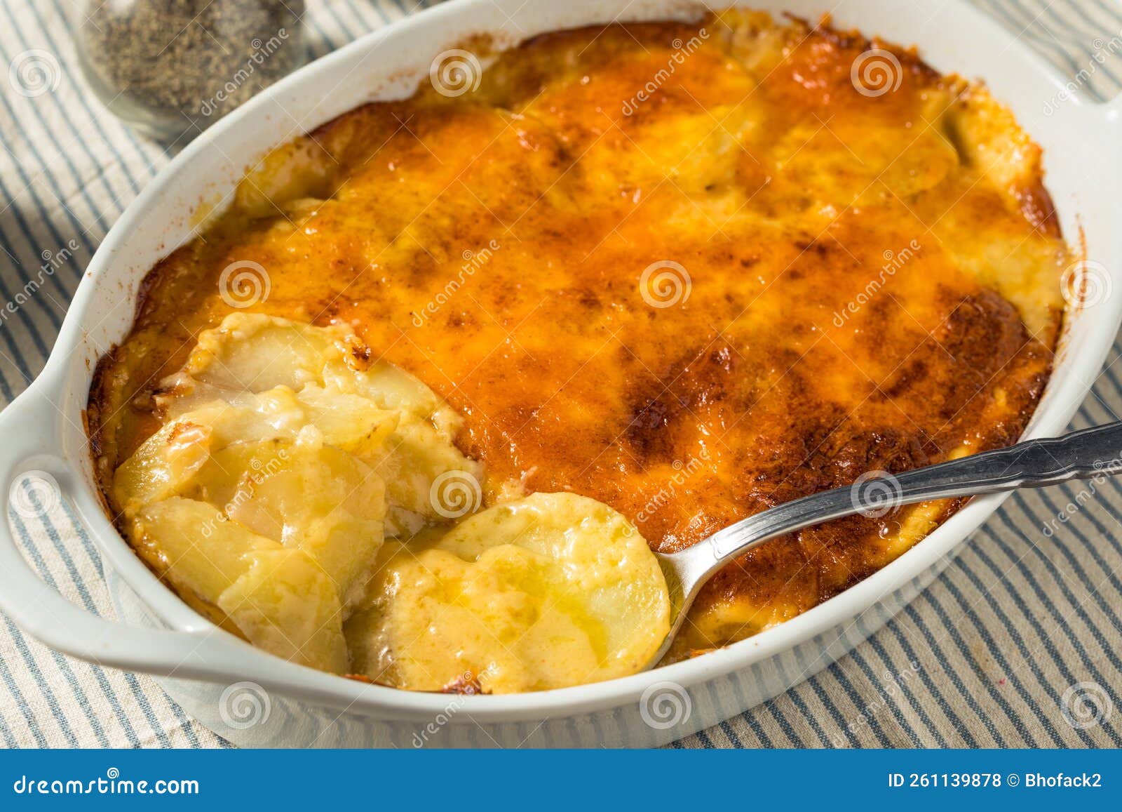 Homemade Cheesy Scalloped Potatoes Stock Photo - Image of food